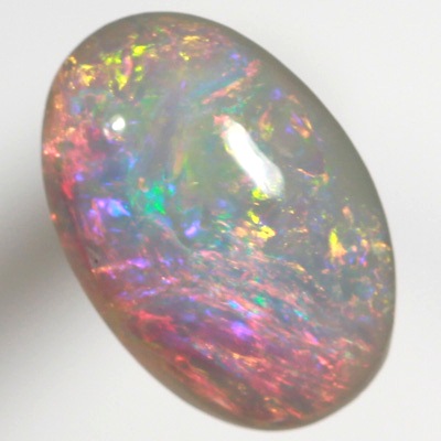 SOLID SEMI BLACK OPAL Bright red and orange over blue